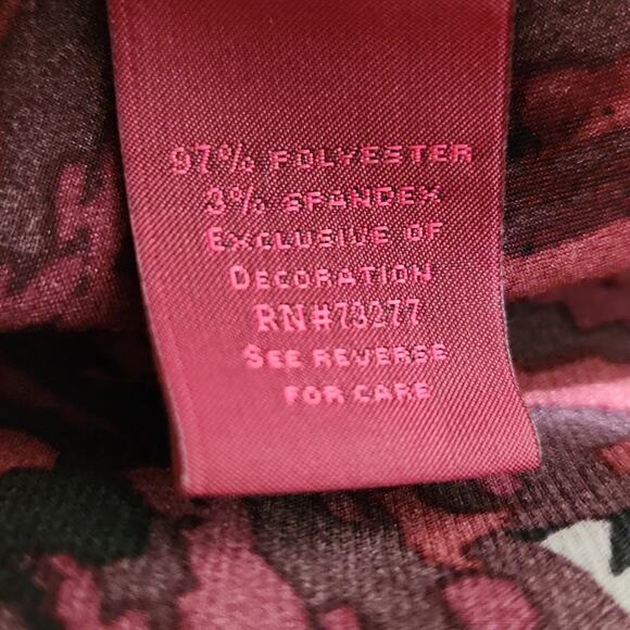 212 Collection Ruffled Red and Black Floral Tank/Blouse Size SM Dark Romantic - Picture 7 of 9